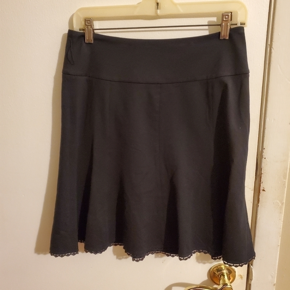 Express Black Lace Trimmed Mini Skirt